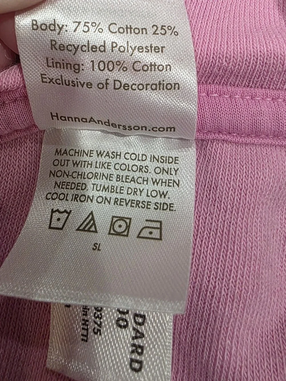 Hanna Andersson Pink Loop Terry Hoodie Cover Up Size 4